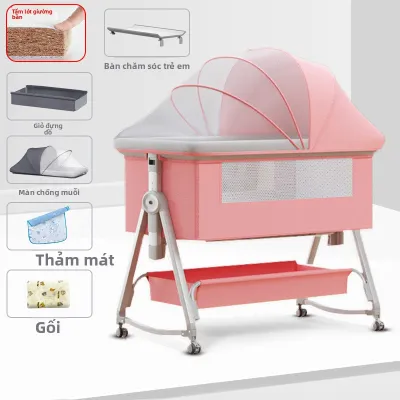 OUHUAGUAN | Giường Nôi Đa Năng Có Thể Gấp Và Kết Nối