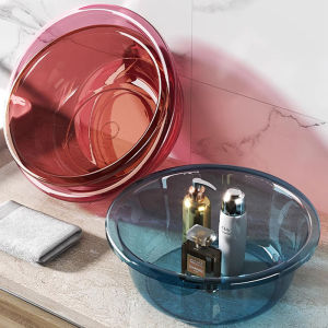 Homenhome อ่างน้ำพลาสติกหนาทนทานอ่างอาบน้ำหน้าห้องน้ำหอพักสำหรับใช้ในครัวเรือน