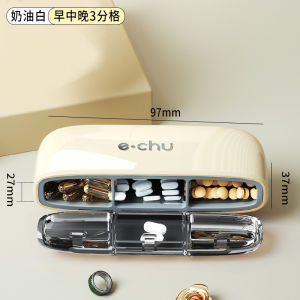 Mini Pillbox Portable Boxed Medicine Three Meals a Day Early Noon Evening Pack Storage Box Sealed Moisture-Proof Vitamin Points