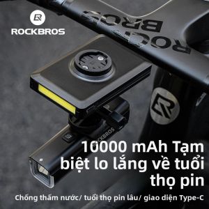 Đèn Xe Đạp ROCKBROS Tích Hợp Pin Dự Phòng 5000mAh/10000mAh Cổng Type-C Lightning MicroUSB Đèn Trước Xe Đạp Đèn Pha Xe Đạp Chống Nước IPX6