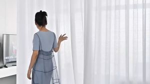 Window scarves White Curtains Sheer Window Covering Light & Airy Privacy Sheer for Bedroom curtain Door Window 1pc