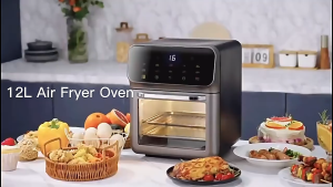 【Ship Today】Air Fryer 16L Large Capacity LCD Touchscreen 1500W Timer Temperature Control Stainless Steel 110-220V White/Black