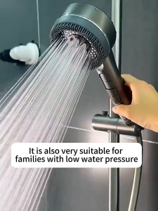 High-Pressure Massage Shower Head Set – 4 Spray Modes Hose Bracket Filter Multi-Function Shower Home Use