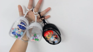 PVC Portable Storage Bag s Storage Pouch Cable Keychain Cartoon Doll Toy Organizer Earphones Dustproof  Display Plush Doll Transparent Storage Bag