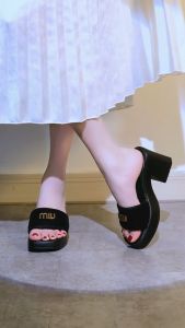 Giày Cao Gót MWC G050 - Dép Cao Gót Da Quai Ngang Đính Khoá Thanh Lịch