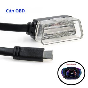 Cáp Kết Nối Mini USB Type-C 1.7m Cho Màn Hình Hiển Thị Trên Kính Lái OBDII P24 P10 Bộ Quét Xe Hơi Bộ Chuyển Đổi Cáp Nối Dài ECU