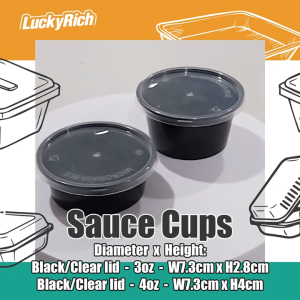 LuckyRich ~ Sauce Cups 3oz & 4oz 100pcs per pack - sauce cups with lids