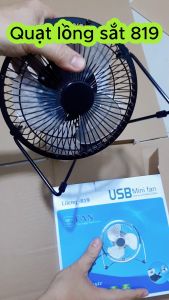 Quạt lồng sắt Lileng 819 thiết kế 3 cánh quạt cực mát và tiết kiệm điện sức gió mạnh sử dụng nguồn điện USB 5V tiện lợi cho văn phòng du lịch