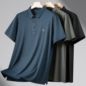 Summer plus Size Short Sleeve Polo Shirt Trendy Mens Plus-Size Lapel Loose Business Casual plus Size Men Short Sleeve T-Shirt