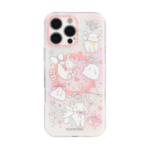 KOERCASE Cute Sweet Girl Heart White Sheep Ghost Doodle Magnetic Phone Case Cartoon Original Graffiti Design for Apple iPhone