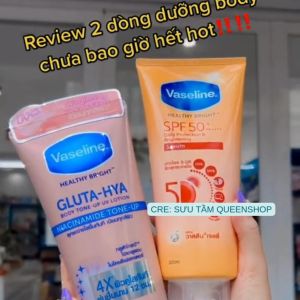 Serum Dưỡng Thể Vaseline 50X 300ml Chống Nắng Dưỡng Trắng Mới Vàng OTEL STARX OV-BX50D300 - Healthy Bright Daily Protection & Brightening Serum SPF 50+ PA++++ Chuẩn Auth