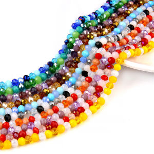 Nhiều màu loạt Roundel thủy tinh pha lê nhiều mặt hạt tròn hạt đệm rời cho vòng cổ vòng tay đồ trang sức thủ công làm thủ công làm phụ kiện