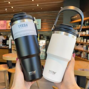 Dual Drinkable Large Capacity Car Insulated Cup with Straw Cold Preserving