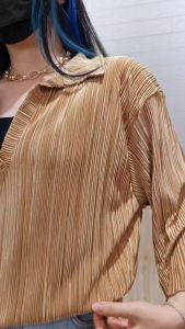 AUVESION Shaila Collar Pleats Shirt 4833 | Blouse Plisket Top Oversize Atasan Wanita