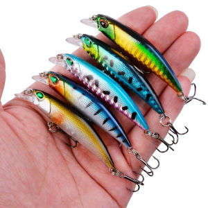 5PCS premium outdoor fishing bait set including submerged minnow trout bait crank bait bass hook and swing gear accessories