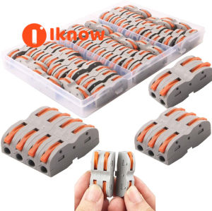 I know 20 Pcs Lever Nut Connector Assortment Conductors Compact Wire Connectors Spl-1 One-to-one Quick Terminal Block Splicing Type Multi-function Soft And Hard Wire Universal