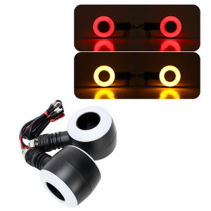 KEVANLY | 2PCS Motorcycle Turn Signal Light Circular Design Dual Color Universal for Motorcycly ATV UTV Driving Turning 12V Easy Install