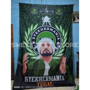 1HARI JADI + TERLARIS BENDERA SYEKHERMANIA FULL PRINTING FLAG MAJELISAN GIANTFLAG KOMUNITAS BENDERA SHOLAWATAN FREE STICKER