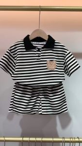 Baby Boy Clothes Set 0~5 years old Terno For Kids Boy Summer Striped Polo Shirt With Bear Embroidery Shorts Cotton 1 Set Casual Boys Daily Wear