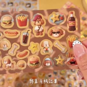 Mr.paper | Mr.Paper 20 Sheets/Book Starry Plush Series Coil PET Sticker Book Kawaii Fluffy Animal Decorative Stickers for Scrapbooking