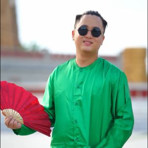 Bộ bà ba phi bóng xanh lá - Áo bà ba lụa lẻ nam bộ - Có bộ bà ba Bigsize- may sỉ bà ba toàn quốc - May bộ bà ba theo yêu cầu