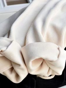 กางเกงขายาวทรงหลวมเอวสูงบุขนแกะหนาสไตล์ลำลองสำหรับผู้หญิงในฤดูใบไม้ร่วงและฤดูหนาว กางเกงขายาวทรงหลวมทรงสลิมฟิตสไตล์เกาหลี