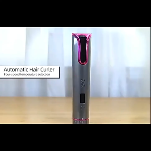 Cordless Automatic Hair Curler Wireless Hair Curling Iron with LCD Temperature Display Temperature Adjustable Fast Hair Curler Styling Smart Auto Curler Stick with Temperature Control USB Rechargeable 360 Rotating Ceramic Styler for All Hair Types