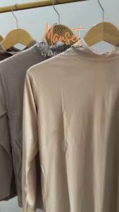 DEFA Baju inner manset lengan panjang wanita dewasa berhijab leher tinggi bahan rayon premium adem ukuran standar jumbo