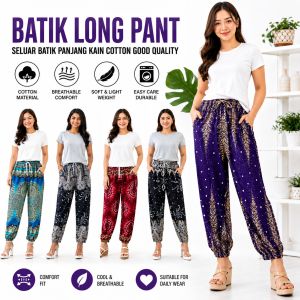 WOMEN CASUAL BATIK LONG PANT/SELUAR BATIK PANJANG KAIN COTTON GOOD QUALITY