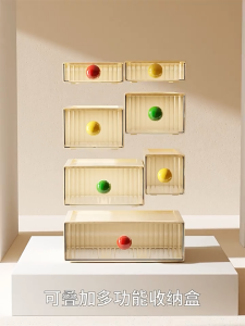 (SG Seller) Multi-Layer Stackable Clear Drawer Organizer Box | Dustproof Desktop Storage Solution for Stationery Cosmetic & Craft Supplies