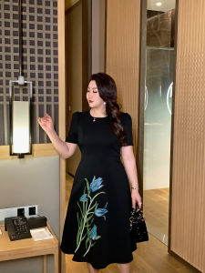 GLEC | Plus Size Summer Dress with Hepburn Style and Floral Print