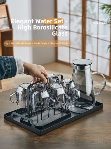 ZHUXI | Bộ Ly Thủy Tinh Chống Nhiệt Borosilicate Phong Cách Bắc Âu để Uống và Trà