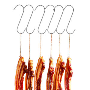 【On Sale】10Pcs Stainless Steel S Hooks with Sharp Tip Utensil Meat Hanging Hooks for Butcher Shop Kitchen Baking Tools
