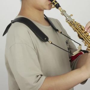 IRIN | IRIN Saxophone Strap Adjustable Leather Double Shoulder Strap Alto/Tenor/Soprano Sax Belt Woodwind Instrument Accessories