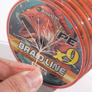 Bingolife Orange Senar Pancing PEX9 Braid 5x100m Connecting Tanpa Putus Dalam Gulungan Kuat Abrasi Kompetisi Memancing Umpan