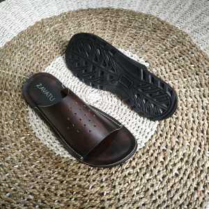 Sandal Kulit Pria Big Size Jumbo Ukuran Besar 44 45 46 47 48 49 ZVT 421 Coklat