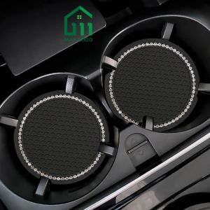 Miếng Lót Cốc Trên Xe Ô Tô Đính Đá Trang Trí Nội Thất Xe cao cấp - Đế lót cốc cao su cách nhiệt