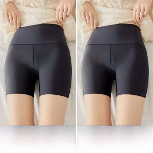 Ice Silk Safety Womens Underwear mid High Waist Flat Angle Briefs Thin Summer Bottoms White Color Home Comfortable Underpants