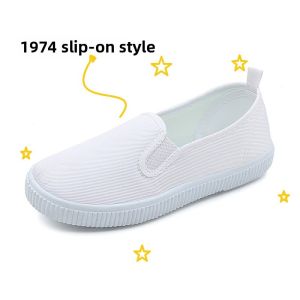 White Canvas Shoes for Boys and Girls Students Sports and Martial Arts
