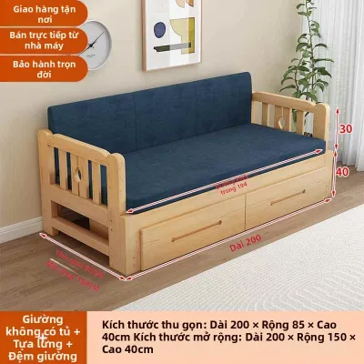 ZHIZHOU | Giường Sofa Đa Năng Gỗ Gấp Tatami