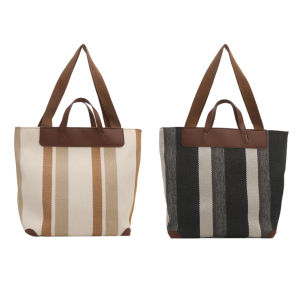 【HOSPORT】 Striped Shoulder Bucket Bags For Women Large Capacity Hobo Bags Stylish Tote Bag