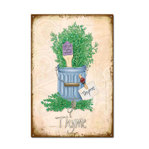 Vintage Floral Character Tin Painting Decorative Wall Hanging