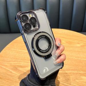 เคสโทรศัพท์มือถือ Apple แบบมีขาตั้งดูดซับแม่เหล็ก ป้องกันการตกหล่น ป้องกันเลนส์ 4 ด้าน ฝาป้องกันเลนส์ 13 ฝาป้องกัน 12 ฝาป้องกัน