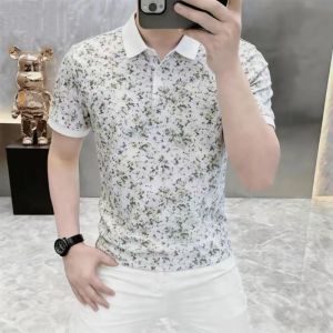 Kawadu | Elegant Patterned Mens Polo Shirt Short Sleeve