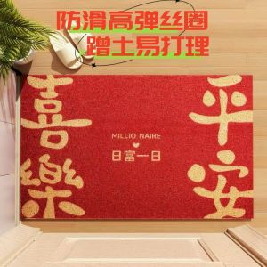 Modern Entrance Door Mat Customizable Anti-Slip Silk Circle Outdoor Door Mat Luxury Home Carpet Square Rectangle PVC Material