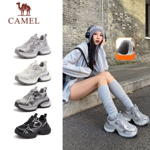 Cameljeans รองเท้ากำมะหยี่หนาลำลองสำหรับผู้หญิงรองเท้ากีฬาเพิ่มความสูงพื้นรองเท้าผู้หญิงฤดูใบไม้ผลิ