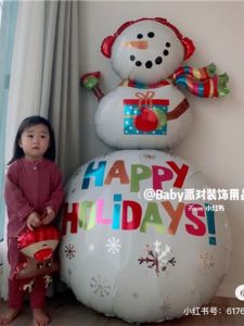Standing Aluminum Foil Balloons Christmas Decorations Walnut Cracker Santa Claus Snowman Christmas Tree Gift Decoration Arrangement