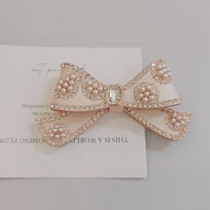 Elegant Butterfly Knot Beaded Flower Hair Clip Duckbill Hair Gripping Tool Womens Top Hairpin Stylish Hair Jewelry