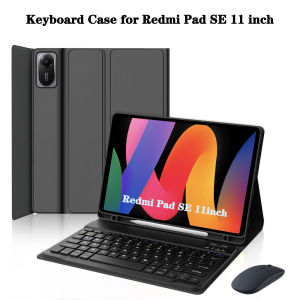 Keyboard Case for Redmi Pad SE 11 inchfor Xiaomi Redmi Pad SE 11inch Tablet Case with Pencil Holder and Bluetooth keyboard