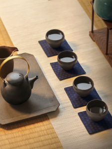 JOTO | Handmade Retro Japanese Ceramic Kung Fu Tea Set with Handle and 4 Cups